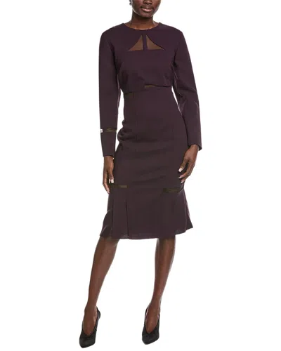 Akris Wool Midi Dress In Purple