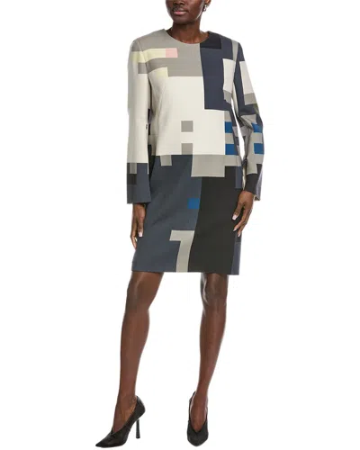 Akris Wool Midi Dress In Multi