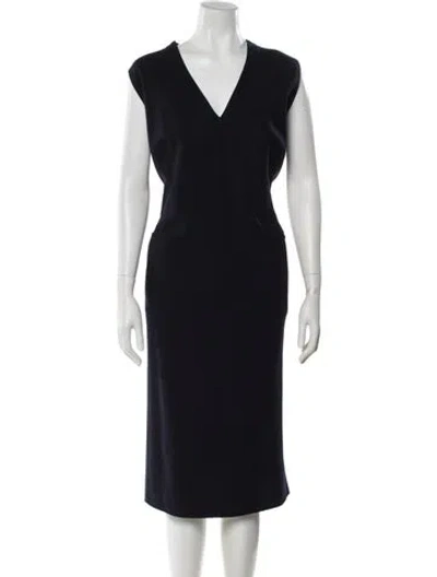 Pre-owned Akris Wool Midi Length Dress In Black