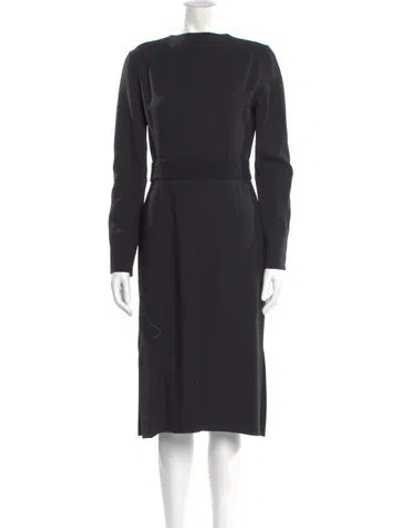 Pre-owned Akris Wool Midi Length Dress In Black