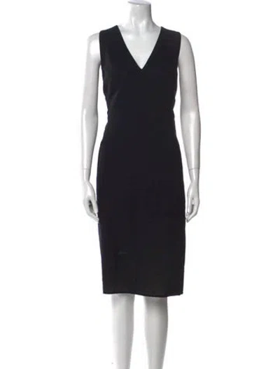 Pre-owned Akris Wool Midi Length Dress In Black
