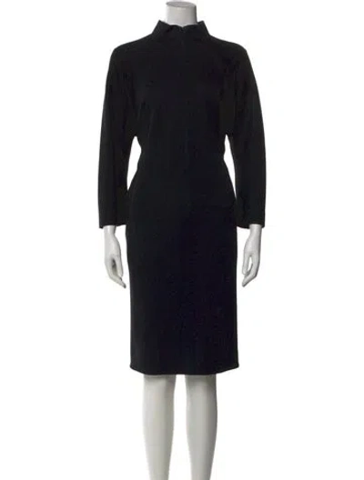 Pre-owned Akris Wool Midi Length Dress In Black