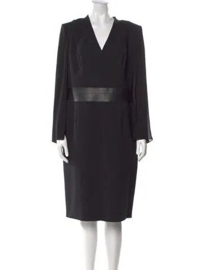 Pre-owned Akris Wool Midi Length Dress In Black