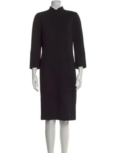 Pre-owned Akris Wool Midi Length Dress In Black