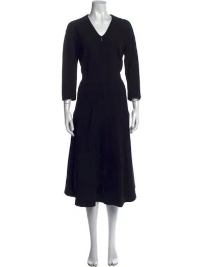 Pre-owned Akris Wool Midi Length Dress In Black