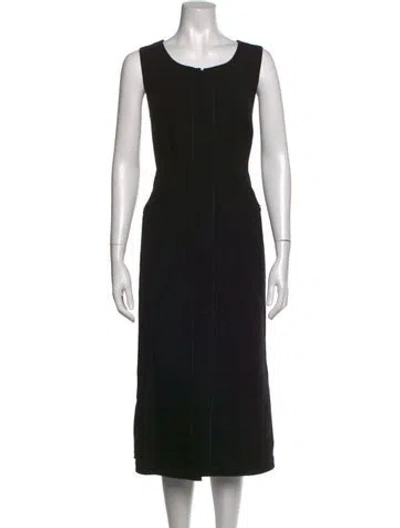 Pre-owned Akris Wool Midi Length Dress In Black