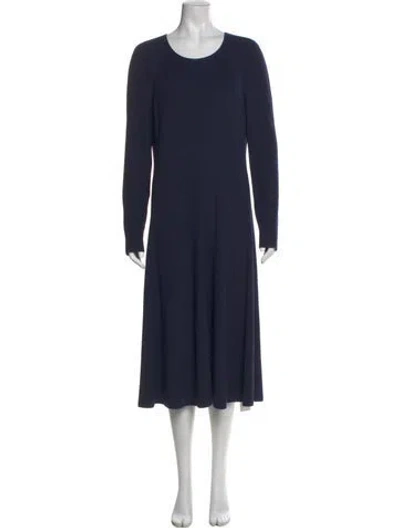 Pre-owned Akris Wool Midi Length Dress In Blue