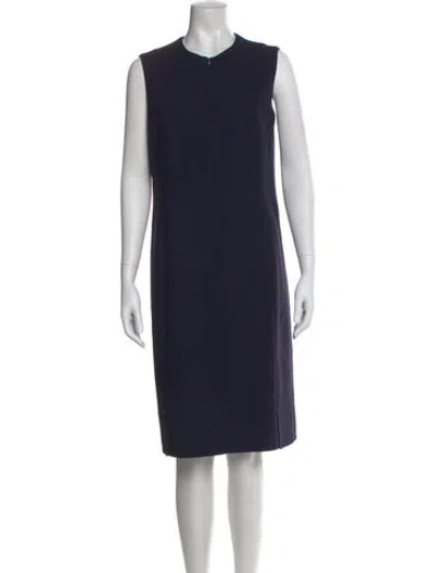 Pre-owned Akris Wool Midi Length Dress In Blue