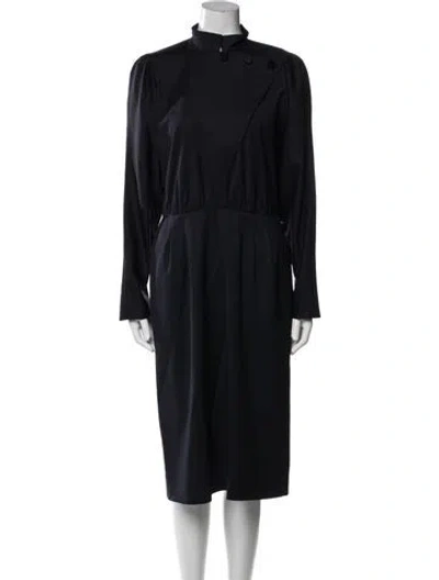 Pre-owned Akris Wool Midi Length Dress In Blue
