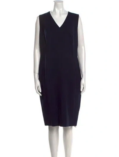 Pre-owned Akris Wool Midi Length Dress In Blue