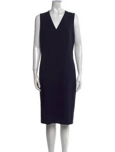 Pre-owned Akris Wool Midi Length Dress In Blue