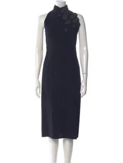 Pre-owned Akris Wool Midi Length Dress In Blue
