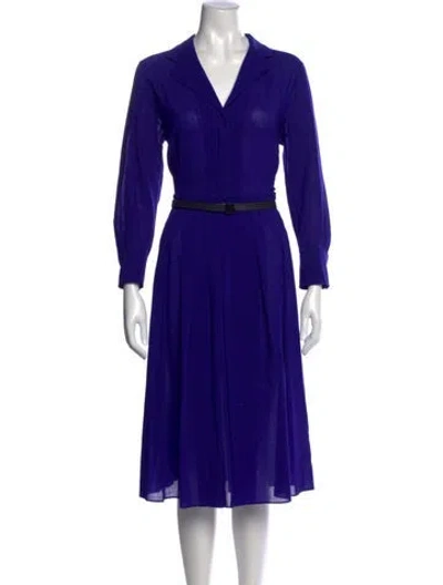 Pre-owned Akris Wool Midi Length Dress In Blue