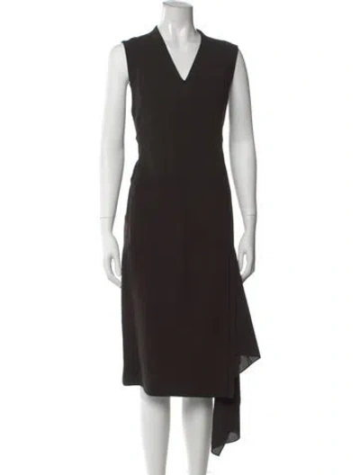 Pre-owned Akris Wool Midi Length Dress In Brown