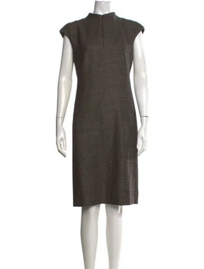 Pre-owned Akris Wool Midi Length Dress In Brown