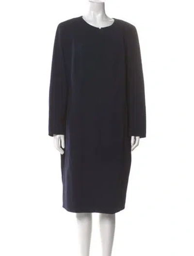Pre-owned Akris Wool Midi Length Dress In Gray