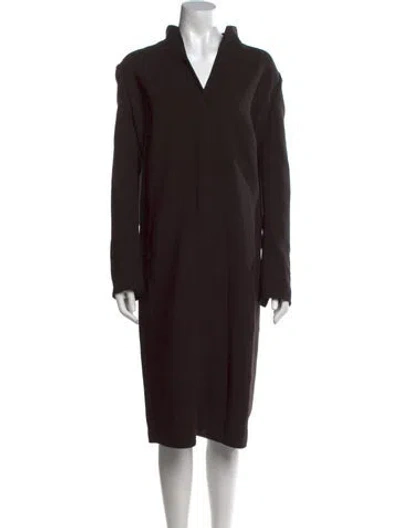 Pre-owned Akris Wool Midi Length Dress In Gray