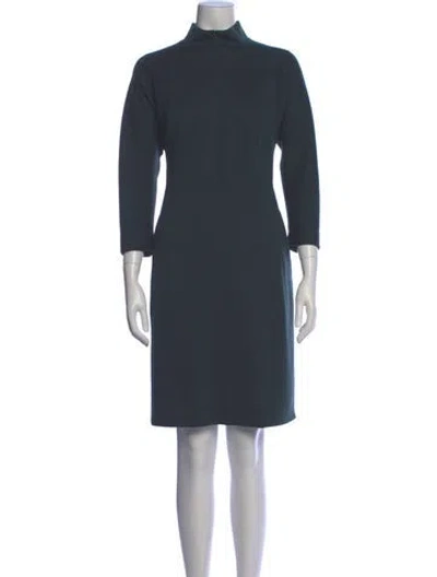 Pre-owned Akris Wool Midi Length Dress In Gray