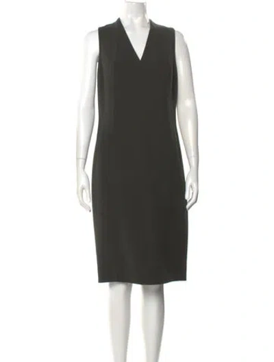 Pre-owned Akris Wool Midi Length Dress In Green