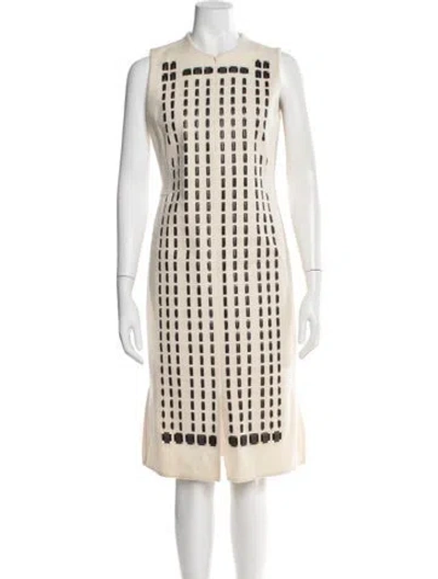 Pre-owned Akris Wool Midi Length Dress In Neutral