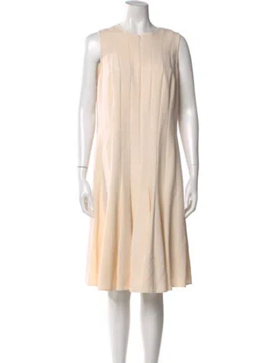 Pre-owned Akris Wool Midi Length Dress In Neutral