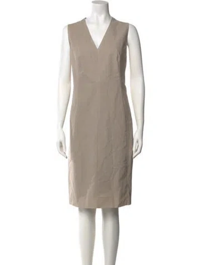 Pre-owned Akris Wool Midi Length Dress In Neutral