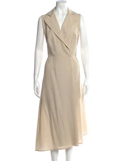 Pre-owned Akris Wool Midi Length Dress In Neutral