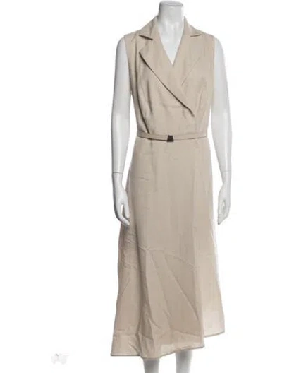 Pre-owned Akris Wool Midi Length Dress In Neutrals