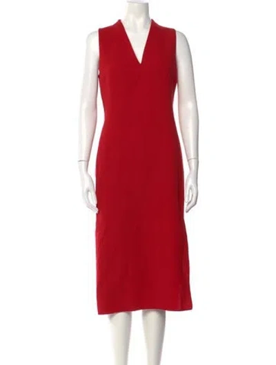 Pre-owned Akris Wool Midi Length Dress In Red