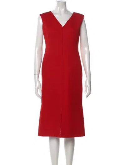Pre-owned Akris Wool Midi Length Dress In Red