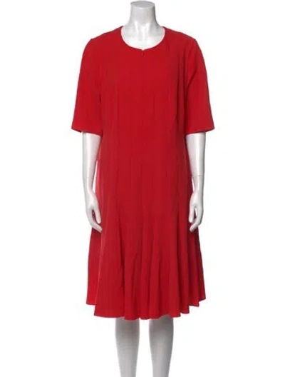 Pre-owned Akris Wool Midi Length Dress In Red