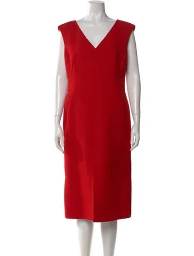 Pre-owned Akris Wool Midi Length Dress In Red