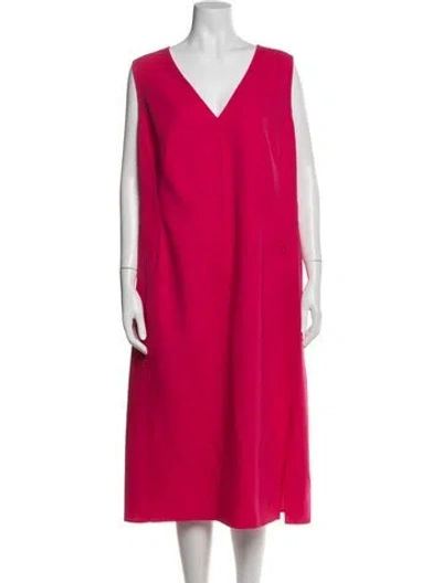 Pre-owned Akris Wool Midi Length Dress In Red