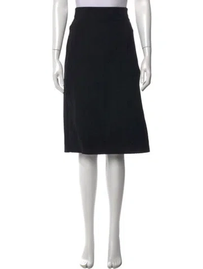 Pre-owned Akris Wool Midi Length Skirt In Black
