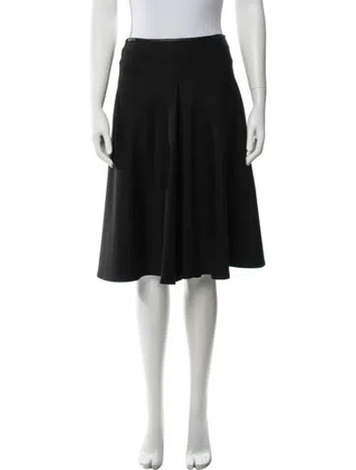 Pre-owned Akris Wool Midi Length Skirt In Black