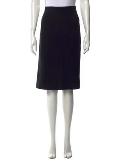 Pre-owned Akris Wool Midi Length Skirt In Black
