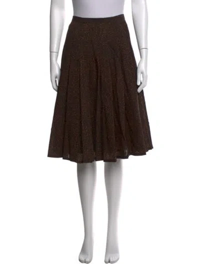 Pre-owned Akris Wool Midi Length Skirt In Black/brown