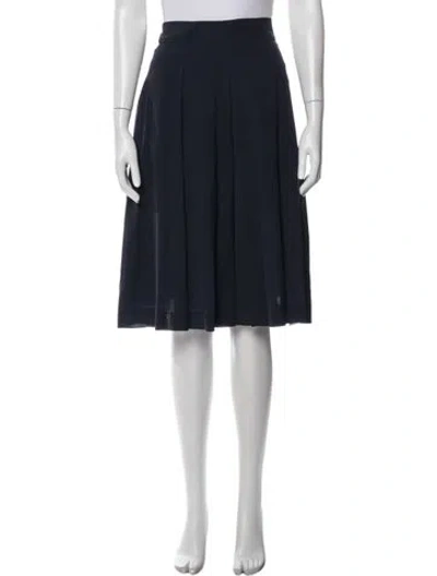 Pre-owned Akris Wool Midi Length Skirt In Blue