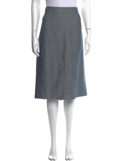 Pre-owned Akris Wool Midi Length Skirt In Blue