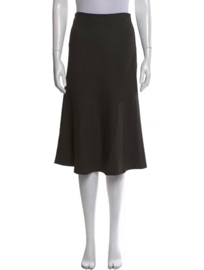 Pre-owned Akris Wool Midi Length Skirt In Brown