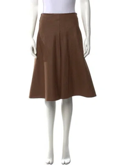 Pre-owned Akris Wool Midi Length Skirt In Brown