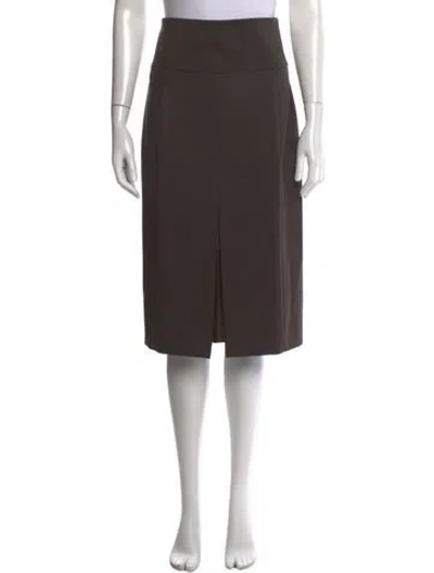 Pre-owned Akris Wool Midi Length Skirt In Brown
