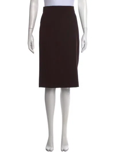 Pre-owned Akris Wool Midi Length Skirt In Brown