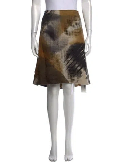 Pre-owned Akris Wool Midi Length Skirt In Green