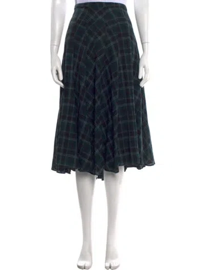 Pre-owned Akris Wool Midi Length Skirt In Green