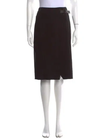 Pre-owned Akris Wool Midi Length Skirt W/ Tags In Black