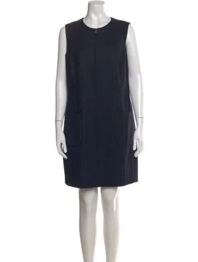 Pre-owned Akris Wool Mini Dress In Black