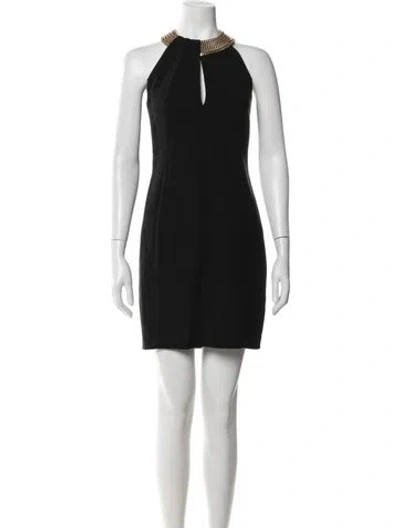 Pre-owned Akris Wool Mini Dress In Black