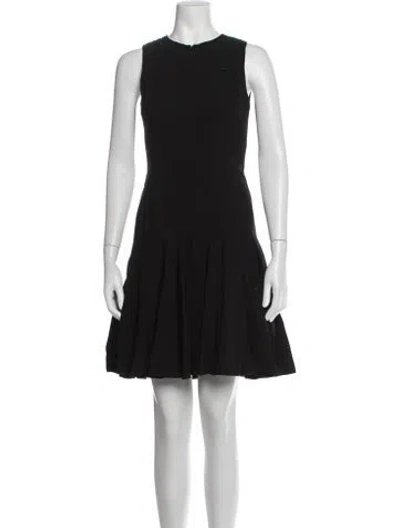 Pre-owned Akris Wool Mini Dress In Black