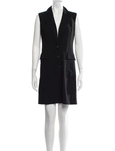 Pre-owned Akris Wool Mini Dress In Black